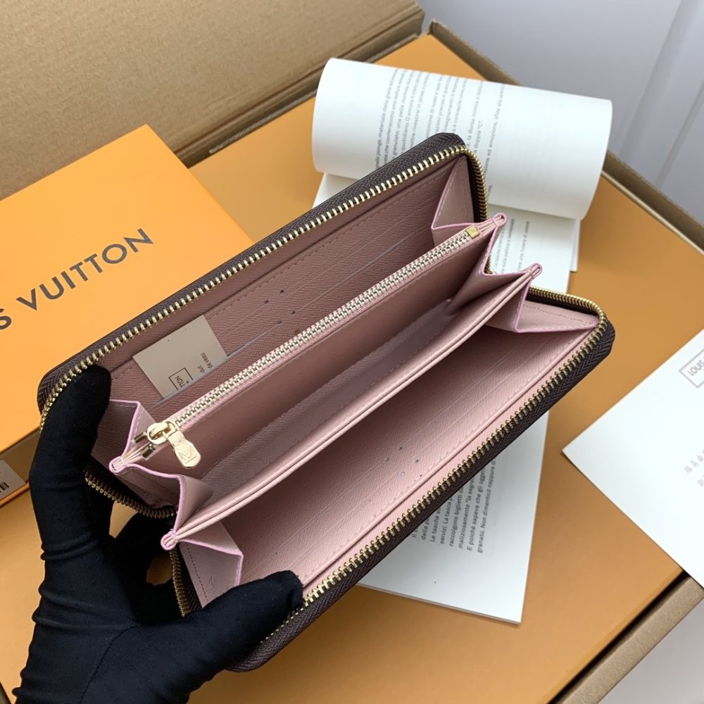 LV High Quality Fashion Classic Unisex Business Designer Women Hand Bag Man Formal Purse Wallets Wallet Card Holder