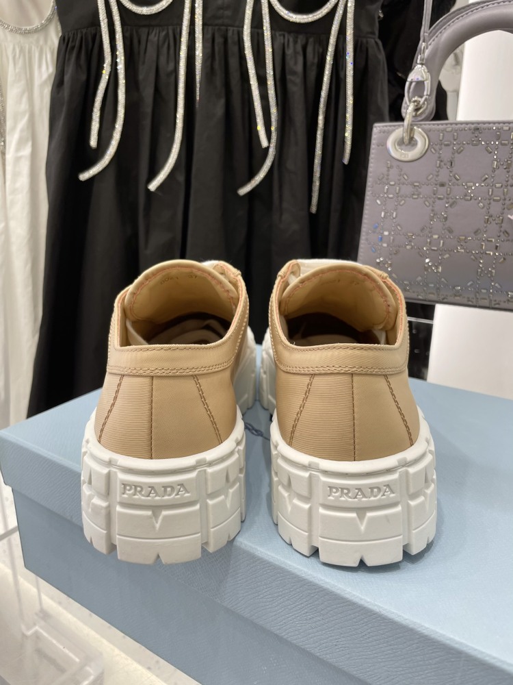PRA High Quality Designer Casual Vintage Thick Height Increasing Shoes Patchwork Sports Shoes