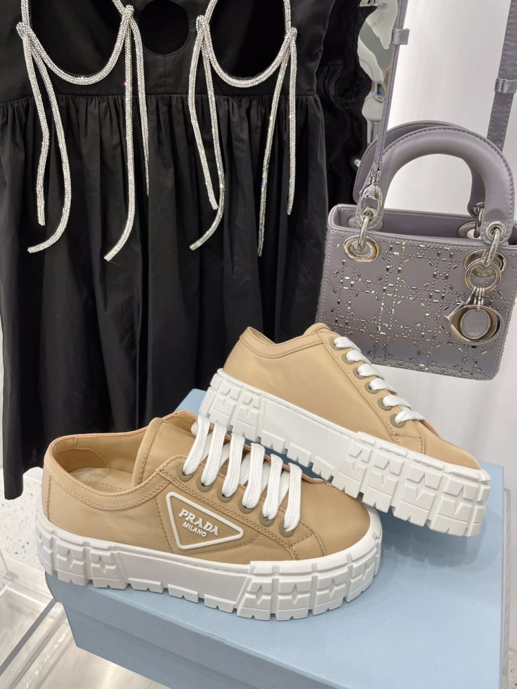 PRA High Quality Designer Casual Vintage Thick Height Increasing Shoes Patchwork Sports Shoes