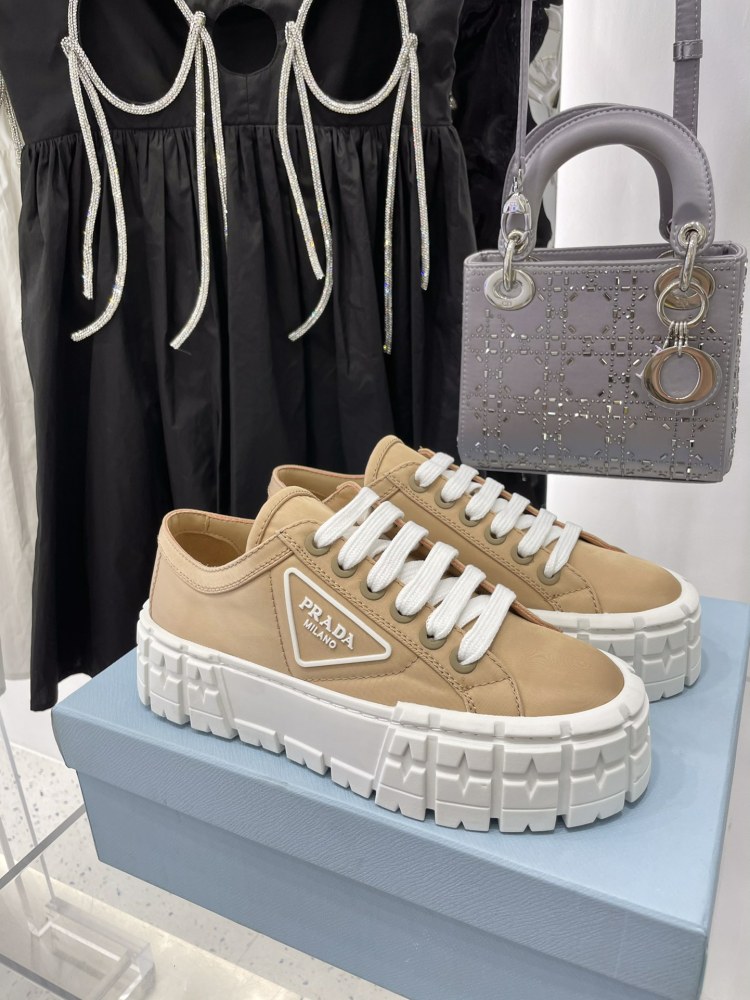 PRA High Quality Designer Casual Vintage Thick Height Increasing Shoes Patchwork Sports Shoes