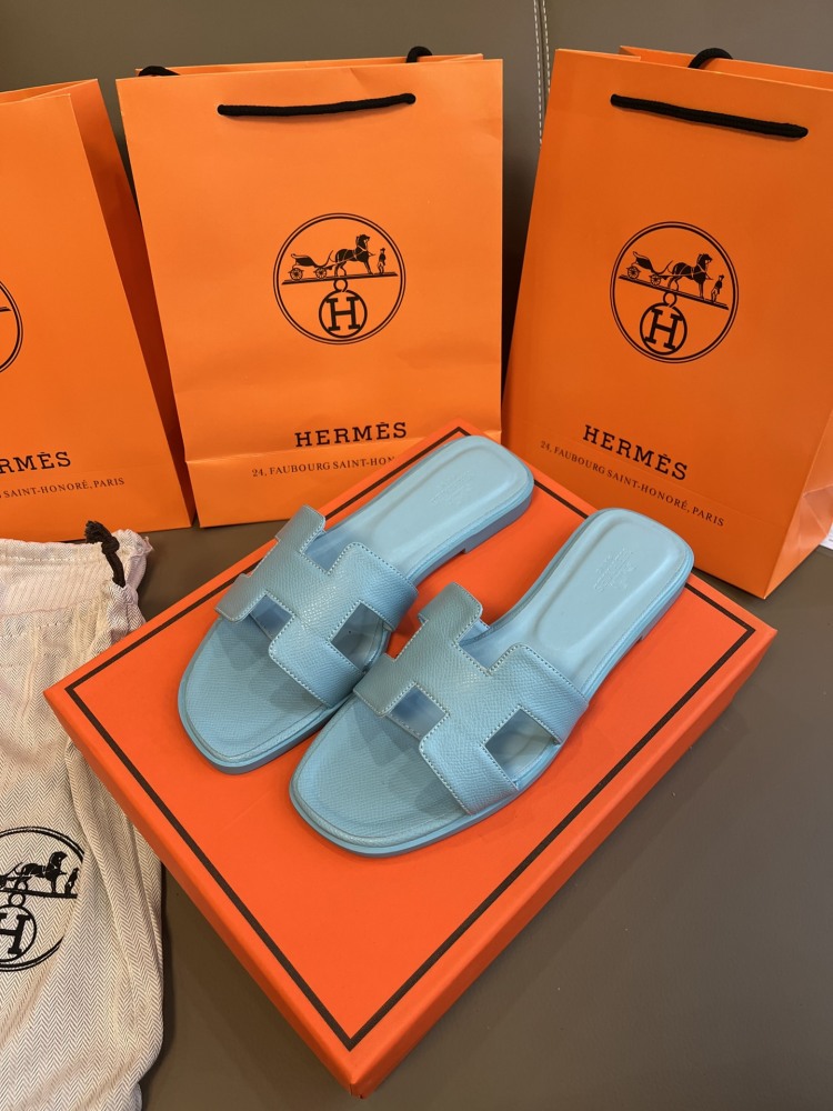 Herm Designer H Fashon New Style Casual Women's Slippers Leather Flat Shoes Comfortable Summer Beach Slippers
