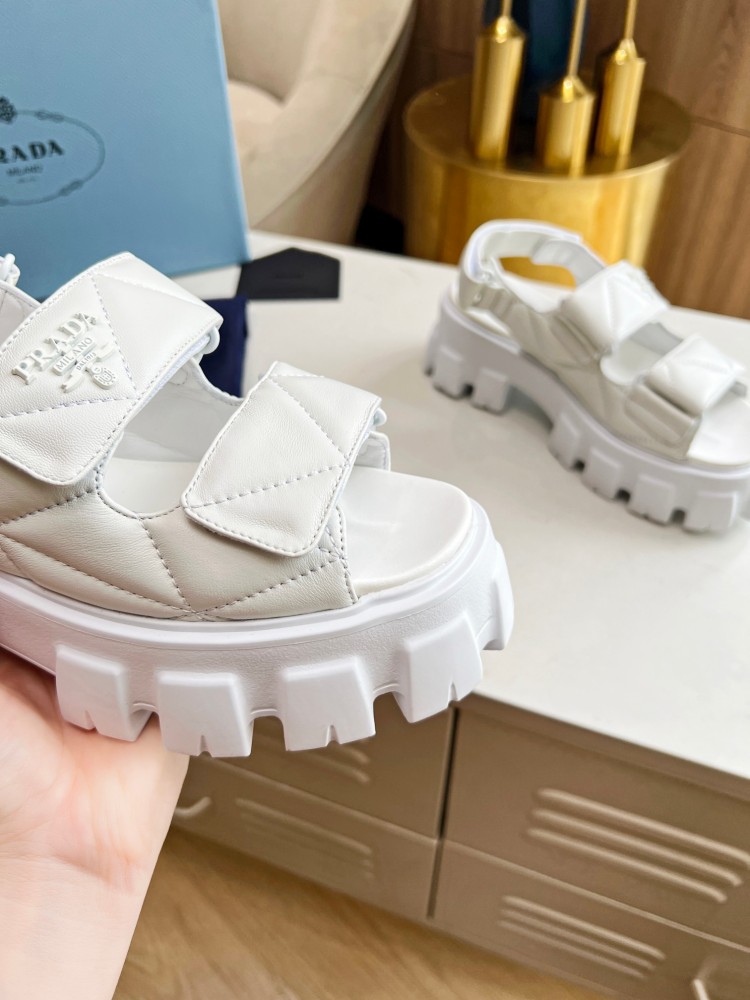 PRA High Quality Soft Women's Sandals Fashion Velcro Casual Woman Sandals Leather Flat Heel Daily Shoes