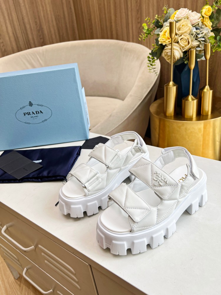 PRA High Quality Soft Women's Sandals Fashion Velcro Casual Woman Sandals Leather Flat Heel Daily Shoes
