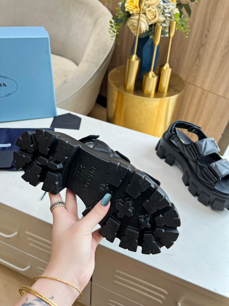 PRA High Quality Soft Women's Sandals Fashion Velcro Casual Woman Sandals Leather Flat Heel Daily Shoes