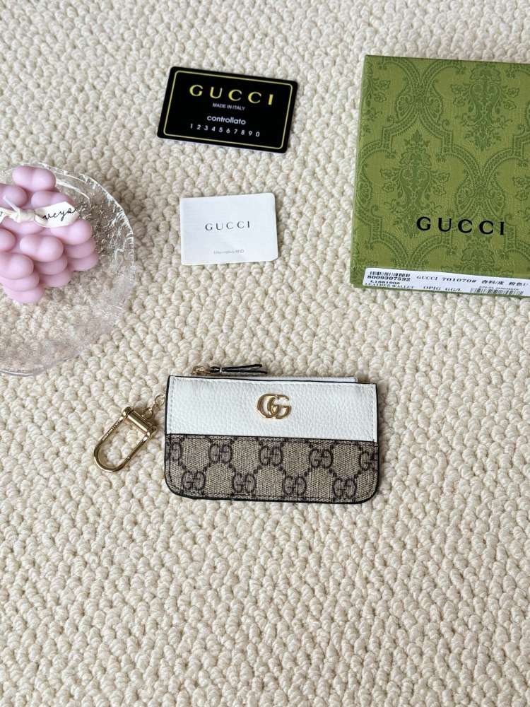 GUC Fashion Casual Women Card Holder Key Luxury Leather Coin Purses Fashion Men's Business Credit Wallets
