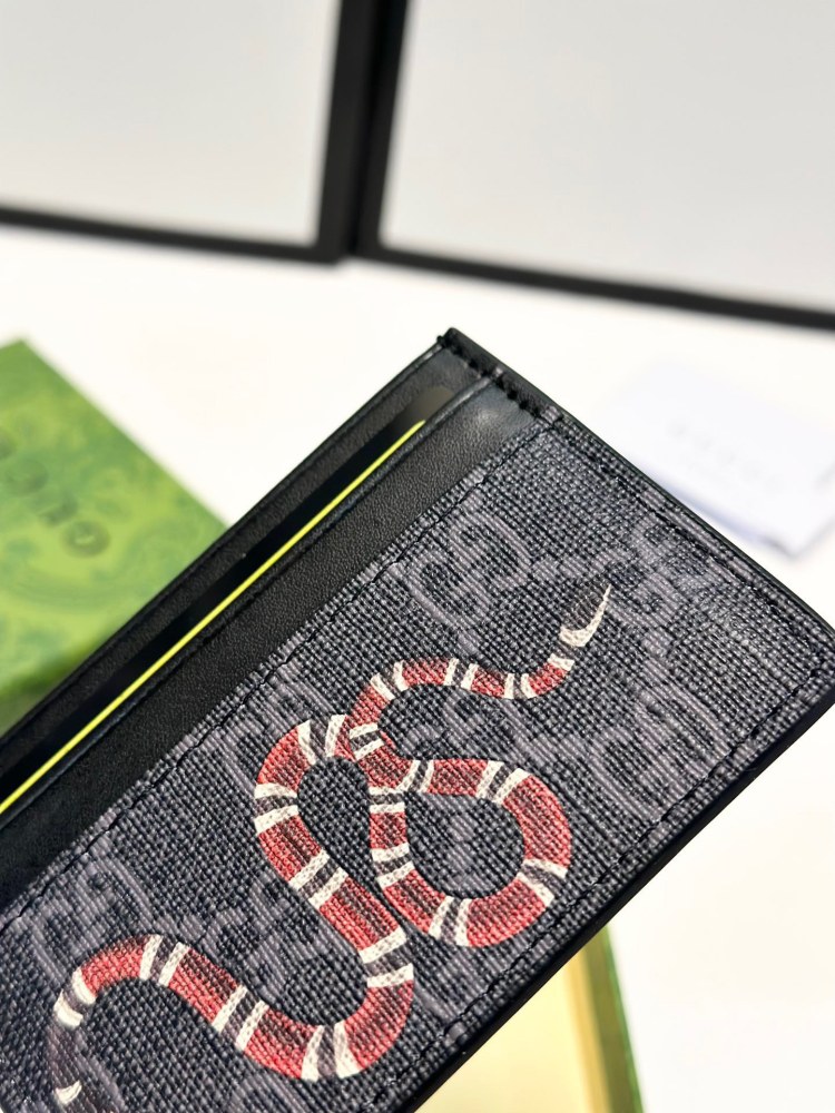 GUC Fashion Animal Print Women Card Holder Key Luxury Leather Coin Purses Fashion Men's Business Credit Wallets