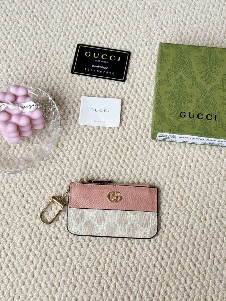 GUC Fashion Casual Women Card Holder Key Luxury Leather Coin Purses Fashion Men's Business Credit Wallets