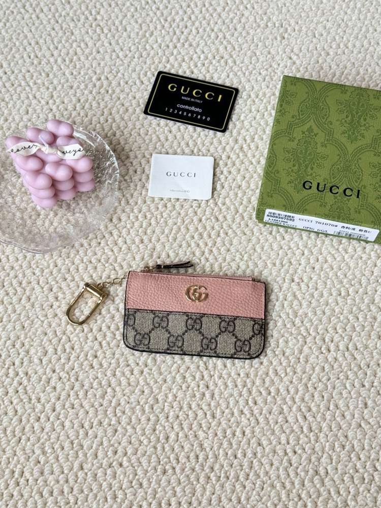 GUC Fashion Casual Women Card Holder Key Luxury Leather Coin Purses Fashion Men's Business Credit Wallets