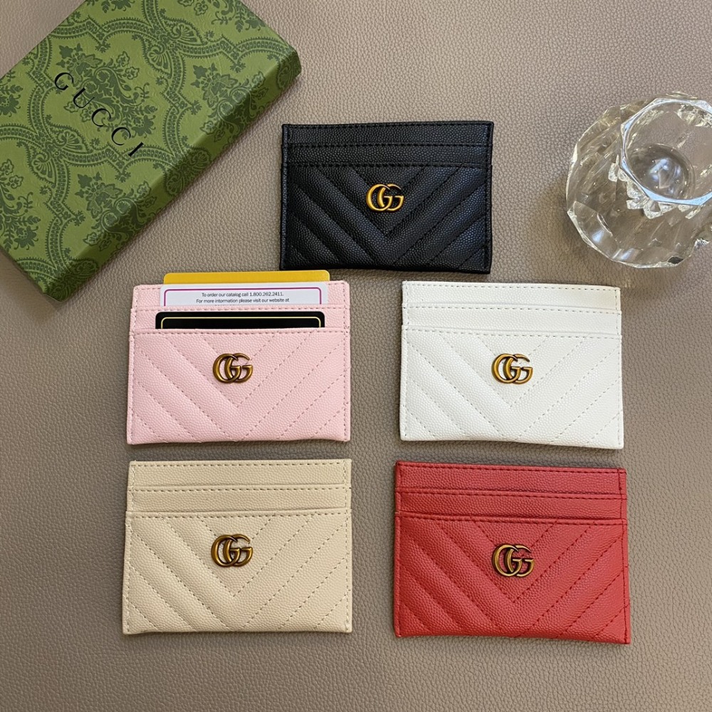 GUC Classical Women Card Holder Key Luxury Leather Coin Purses Fashion Men's Business Credit Wallets