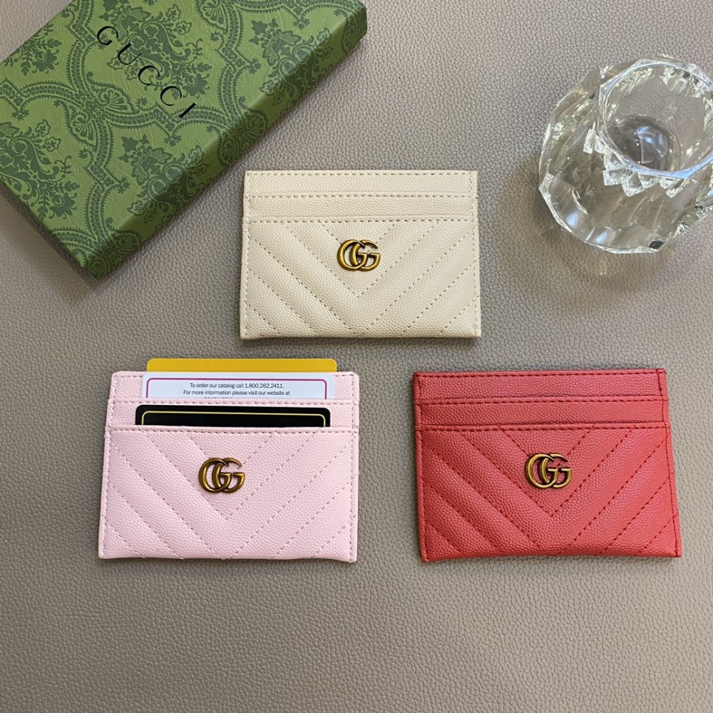 GUC Classical Women Card Holder Key Luxury Leather Coin Purses Fashion Men's Business Credit Wallets