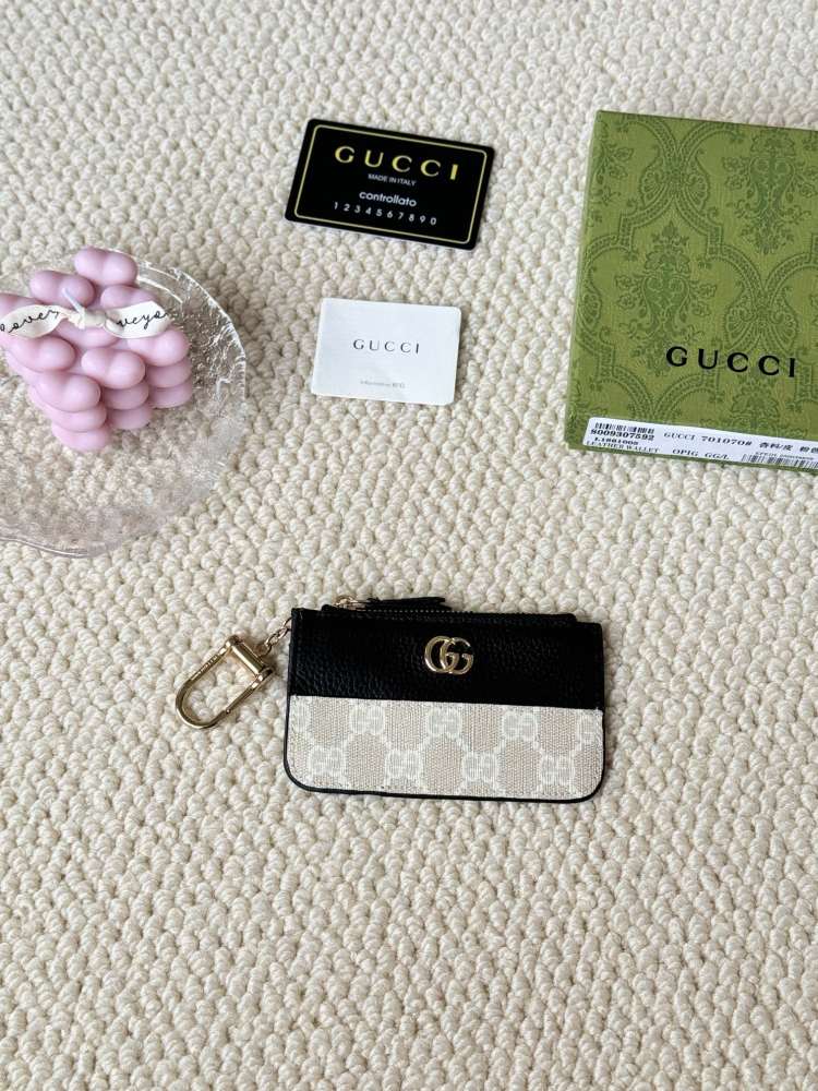 GUC Fashion Casual Women Card Holder Key Luxury Leather Coin Purses Fashion Men's Business Credit Wallets