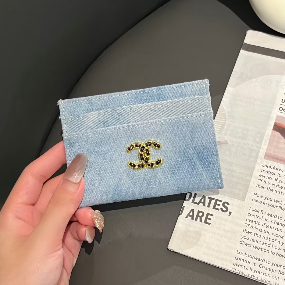 Chane Classical Women Card Holder Key Luxury Vintage Denim Coin Purses Fashion Men's Business Credit Wallets