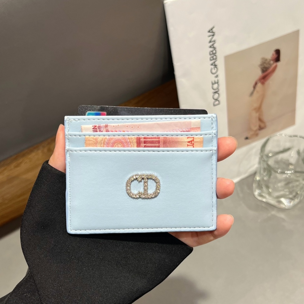 DIO Classical Women Card Holder Key Luxury Leather Coin Purses Fashion Men's Business Credit Wallets