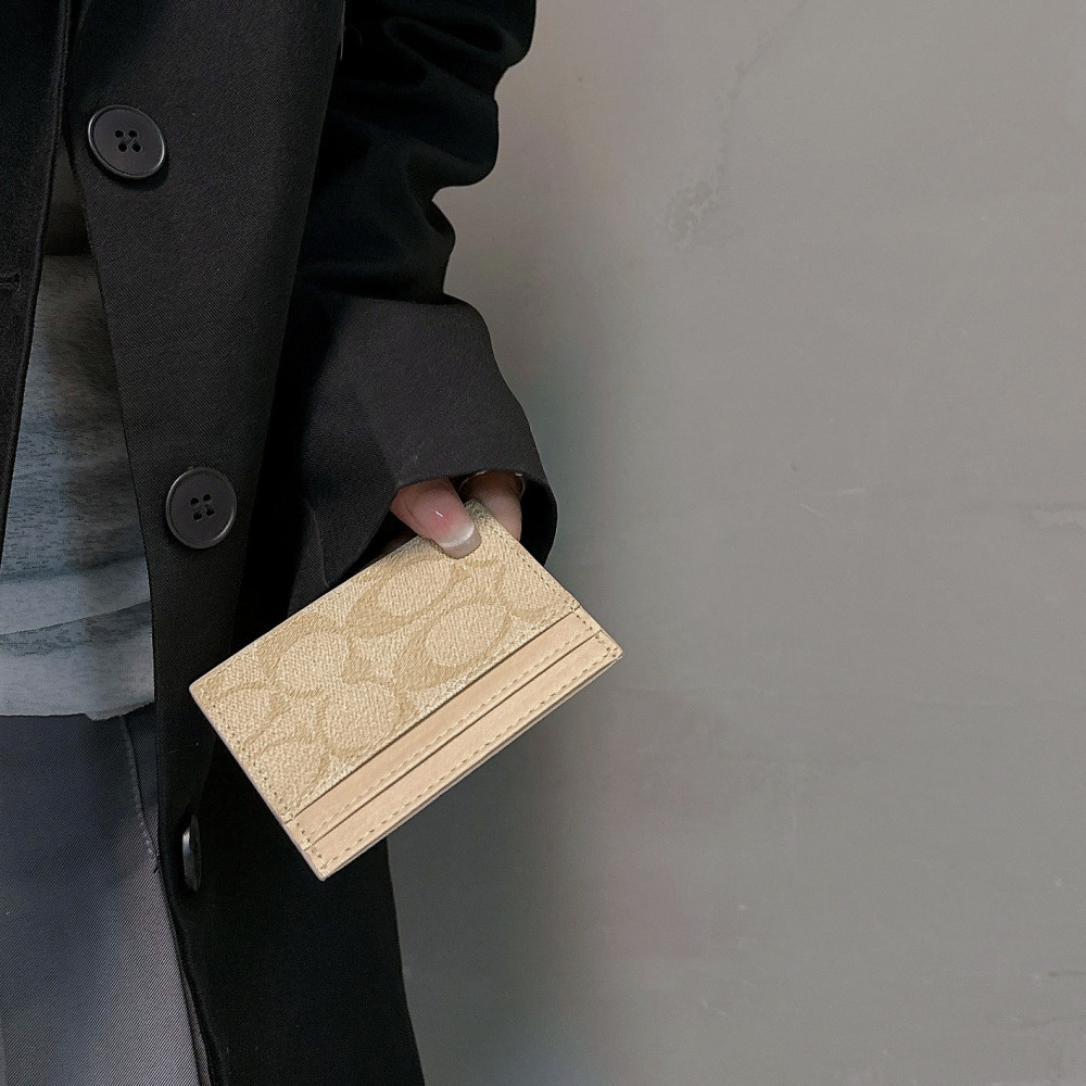 COAC Classical Women Card Holder Key Luxury Leather Coin Purses Fashion Men's Business Credit Wallets