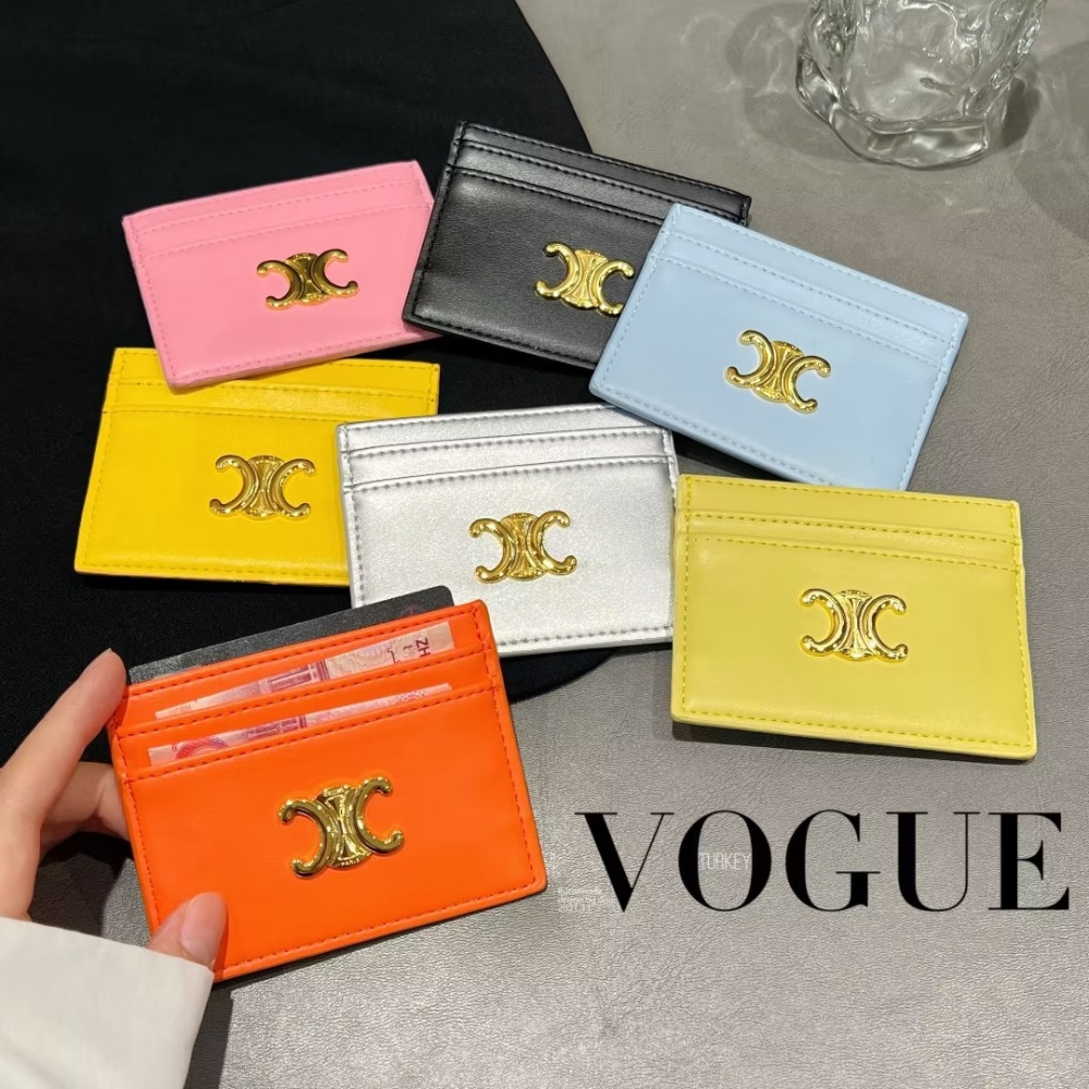 Celin Classical Women Card Holder Key Luxury Leather Coin Purses Fashion Men's Business Credit Wallets