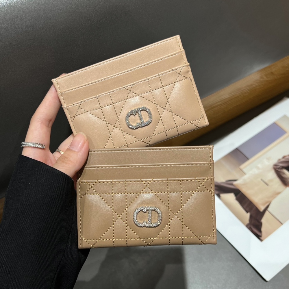 DIO Classical Women Card Holder Key Luxury Leather Coin Purses Fashion Men's Business Credit Wallets