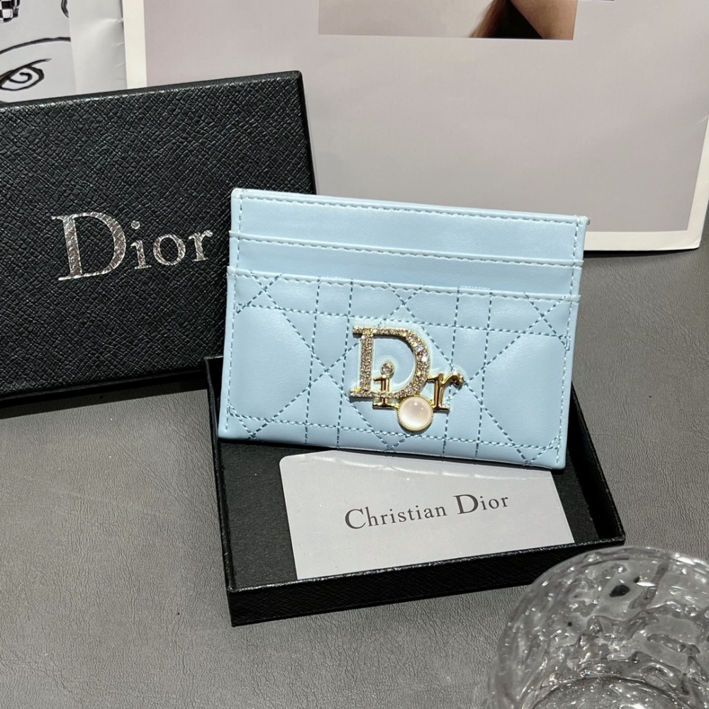 DIO Classical Women Card Holder Key Luxury Leather Coin Purses Fashion Men's Business Credit Wallets