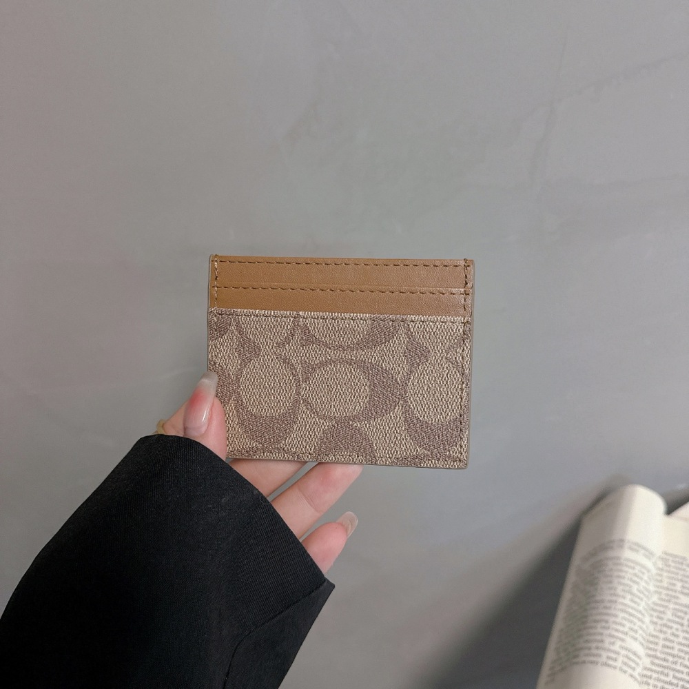 COAC Classical Women Card Holder Key Luxury Leather Coin Purses Fashion Men's Business Credit Wallets