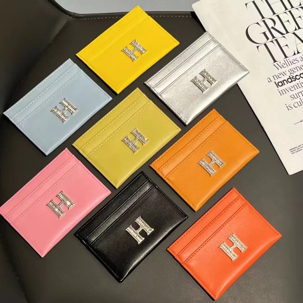 Herm Classical Women Card Holder Key Luxury Leather Coin Purses Fashion Men's Business Credit Wallets