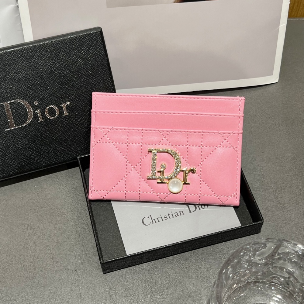 DIO Classical Women Card Holder Key Luxury Leather Coin Purses Fashion Men's Business Credit Wallets