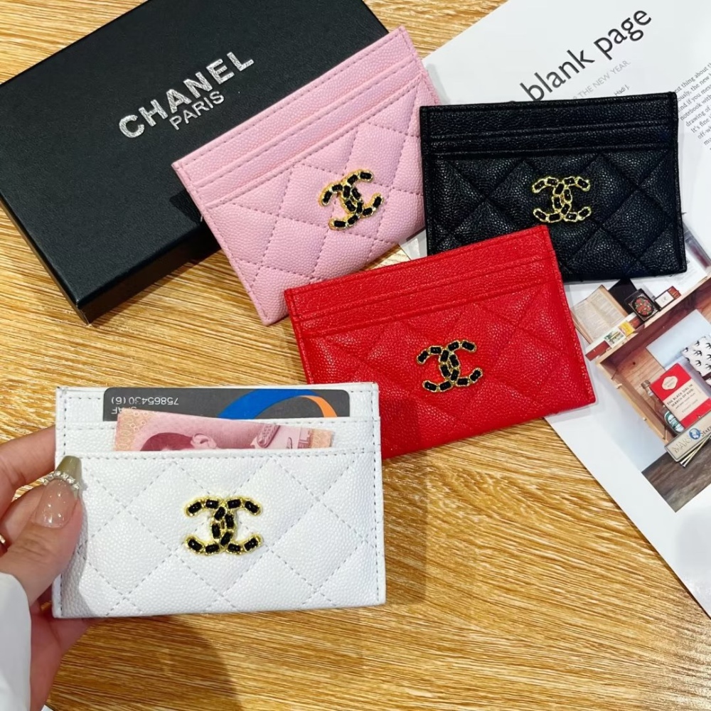 Chane Classical Women Card Holder Key Luxury Leather Coin Purses Fashion Men's Business Credit Wallets