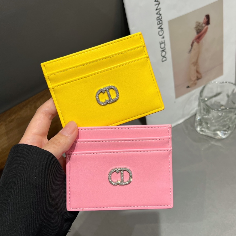 DIO Classical Women Card Holder Key Luxury Leather Coin Purses Fashion Men's Business Credit Wallets