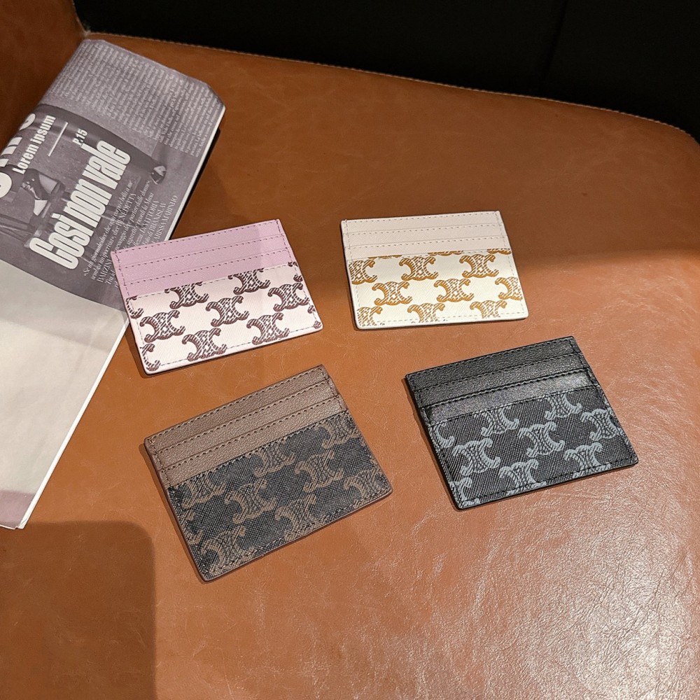 Celin Classical Women Card Holder Key Luxury Leather Coin Purses Fashion Men's Business Credit Wallets