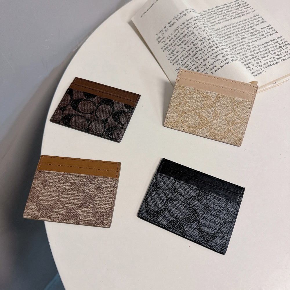 COAC Classical Women Card Holder Key Luxury Leather Coin Purses Fashion Men's Business Credit Wallets