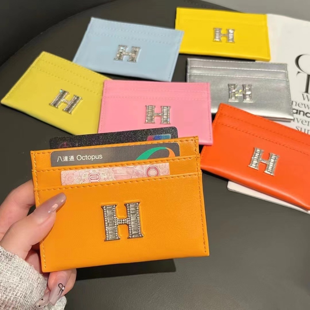 Herm Classical Women Card Holder Key Luxury Leather Coin Purses Fashion Men's Business Credit Wallets