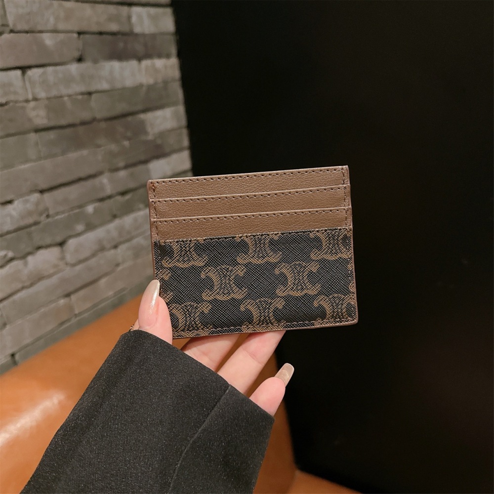 Celin Classical Women Card Holder Key Luxury Leather Coin Purses Fashion Men's Business Credit Wallets