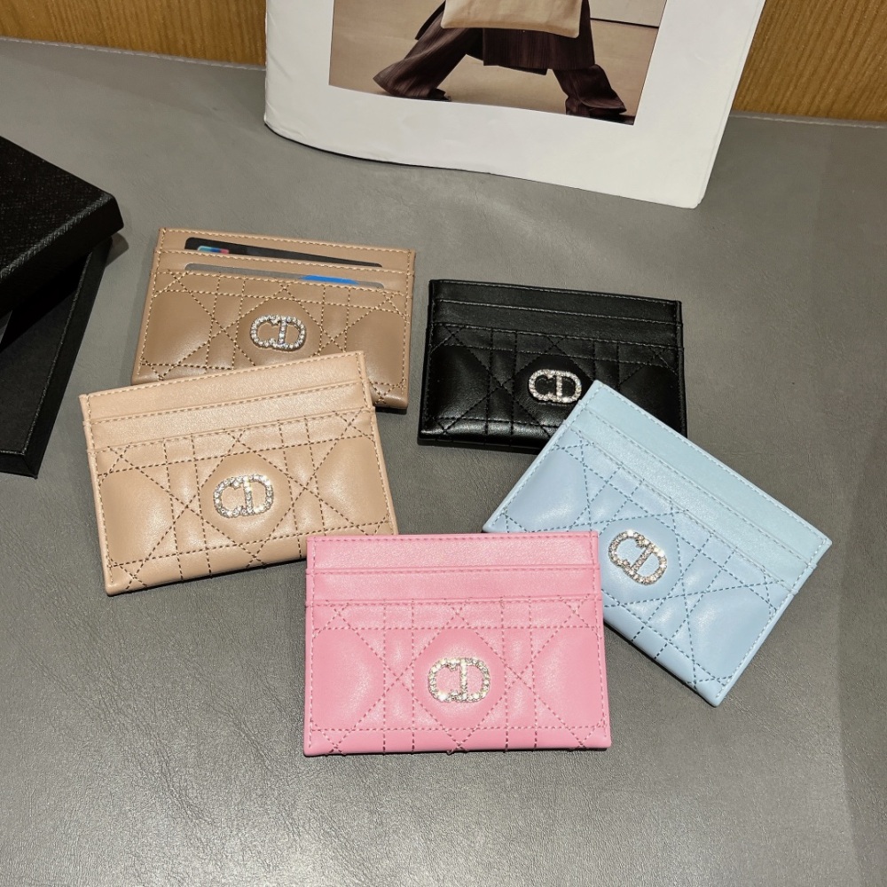 DIO Classical Women Card Holder Key Luxury Leather Coin Purses Fashion Men's Business Credit Wallets