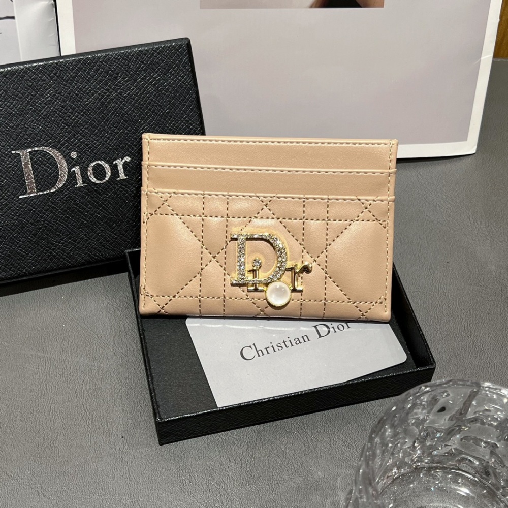 DIO Classical Women Card Holder Key Luxury Leather Coin Purses Fashion Men's Business Credit Wallets