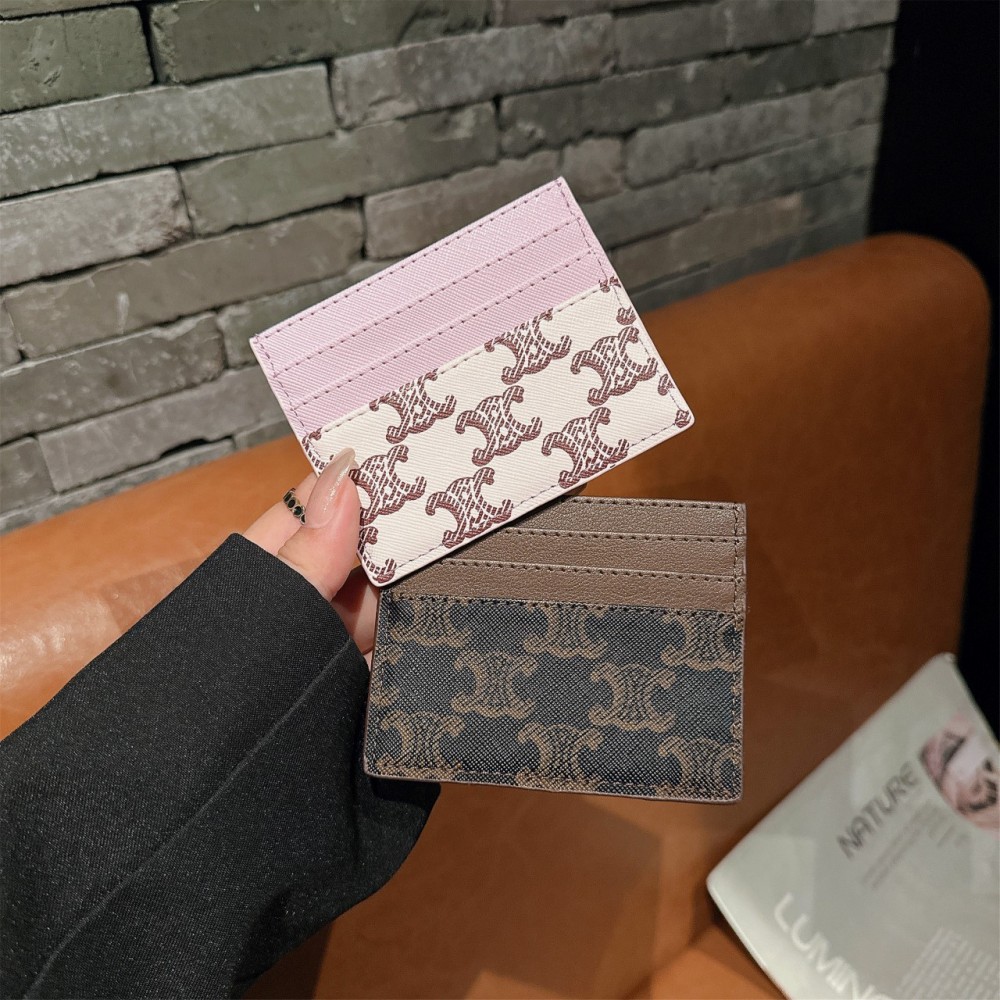 Celin Classical Women Card Holder Key Luxury Leather Coin Purses Fashion Men's Business Credit Wallets