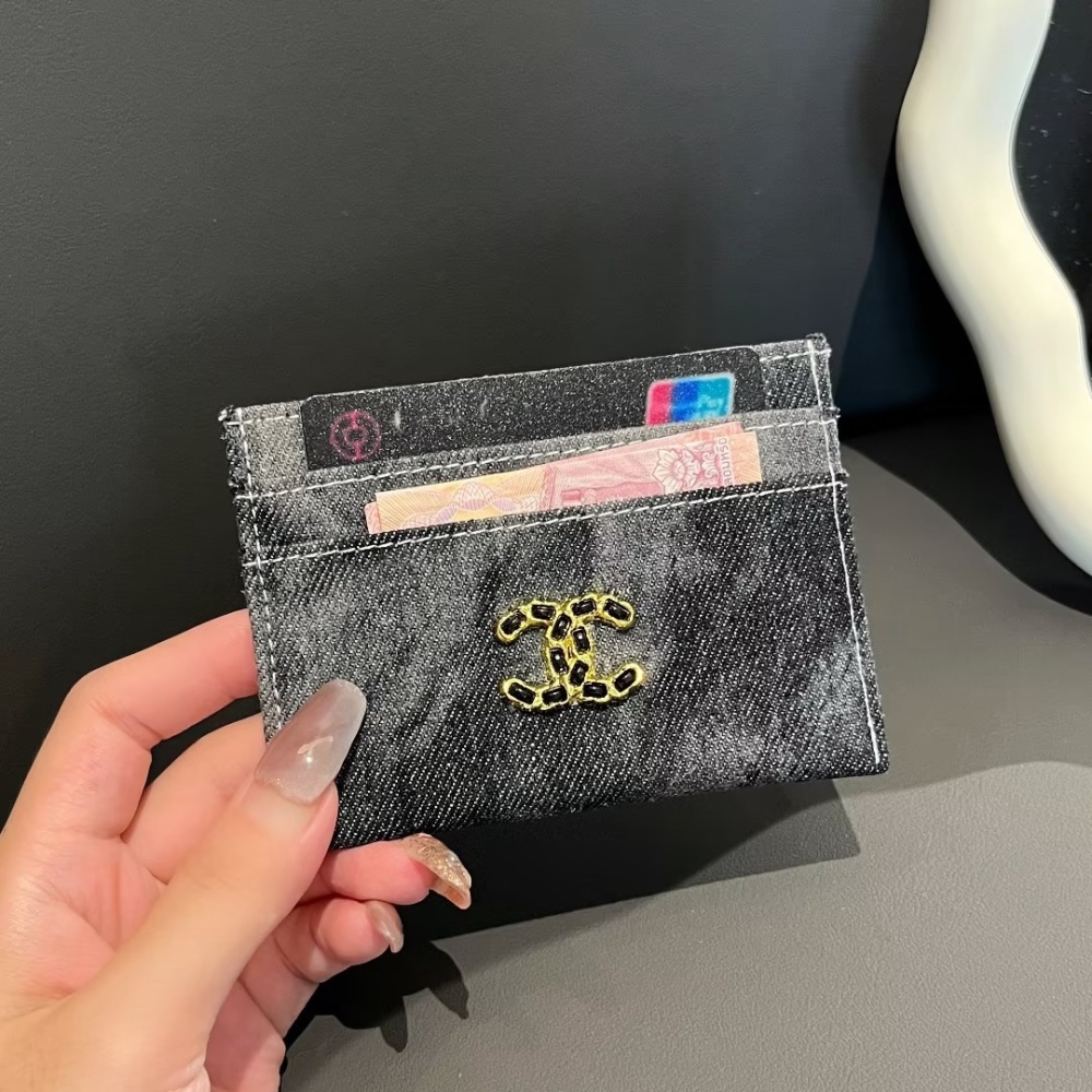 Chane Classical Women Card Holder Key Luxury Vintage Denim Coin Purses Fashion Men's Business Credit Wallets