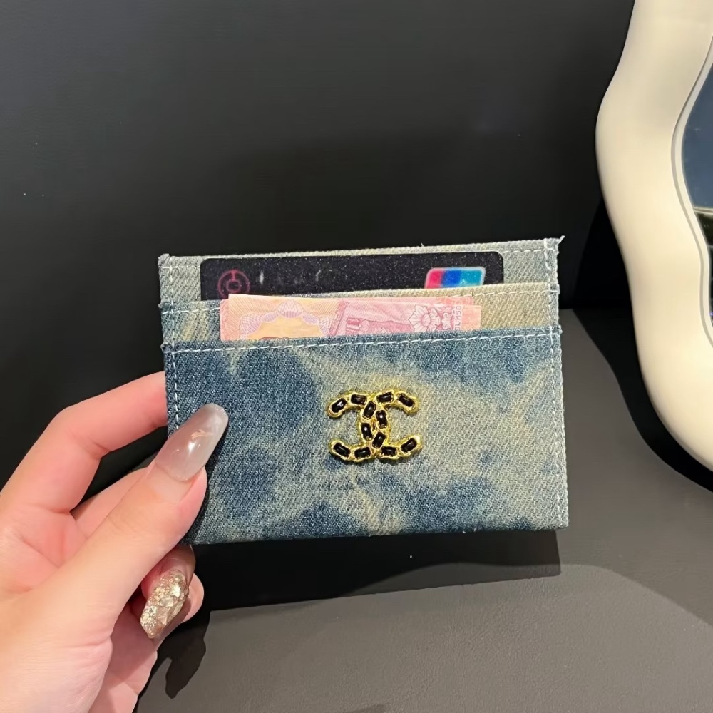 Chane Classical Women Card Holder Key Luxury Vintage Denim Coin Purses Fashion Men's Business Credit Wallets