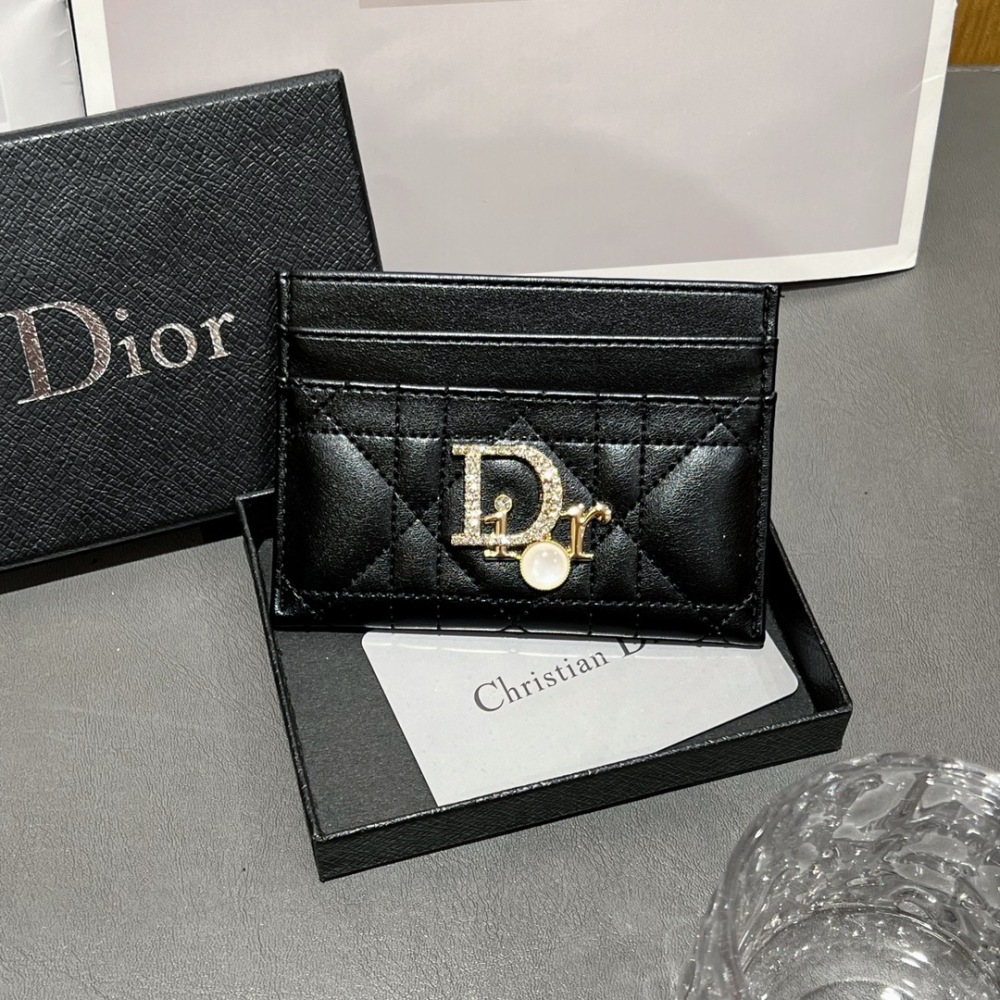 DIO Classical Women Card Holder Key Luxury Leather Coin Purses Fashion Men's Business Credit Wallets