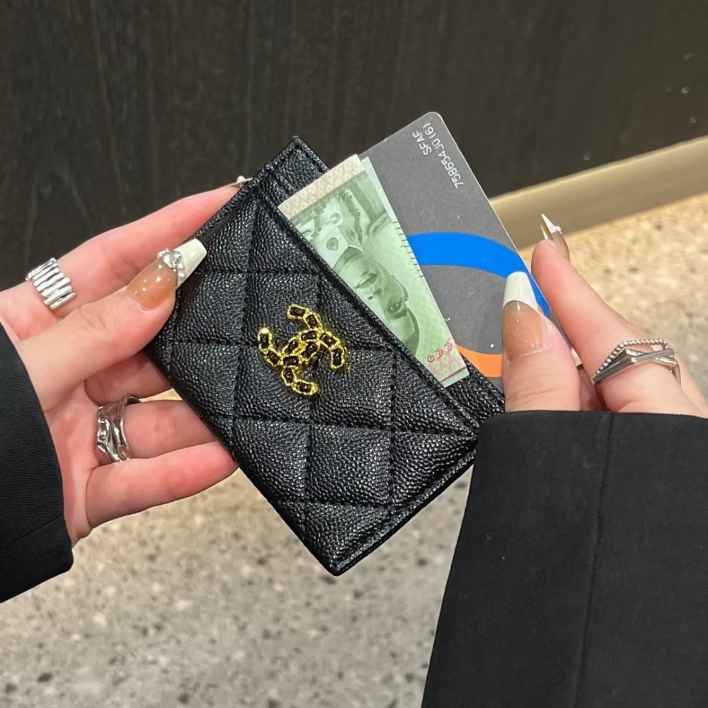 Chane Classical Women Card Holder Key Luxury Leather Coin Purses Fashion Men's Business Credit Wallets