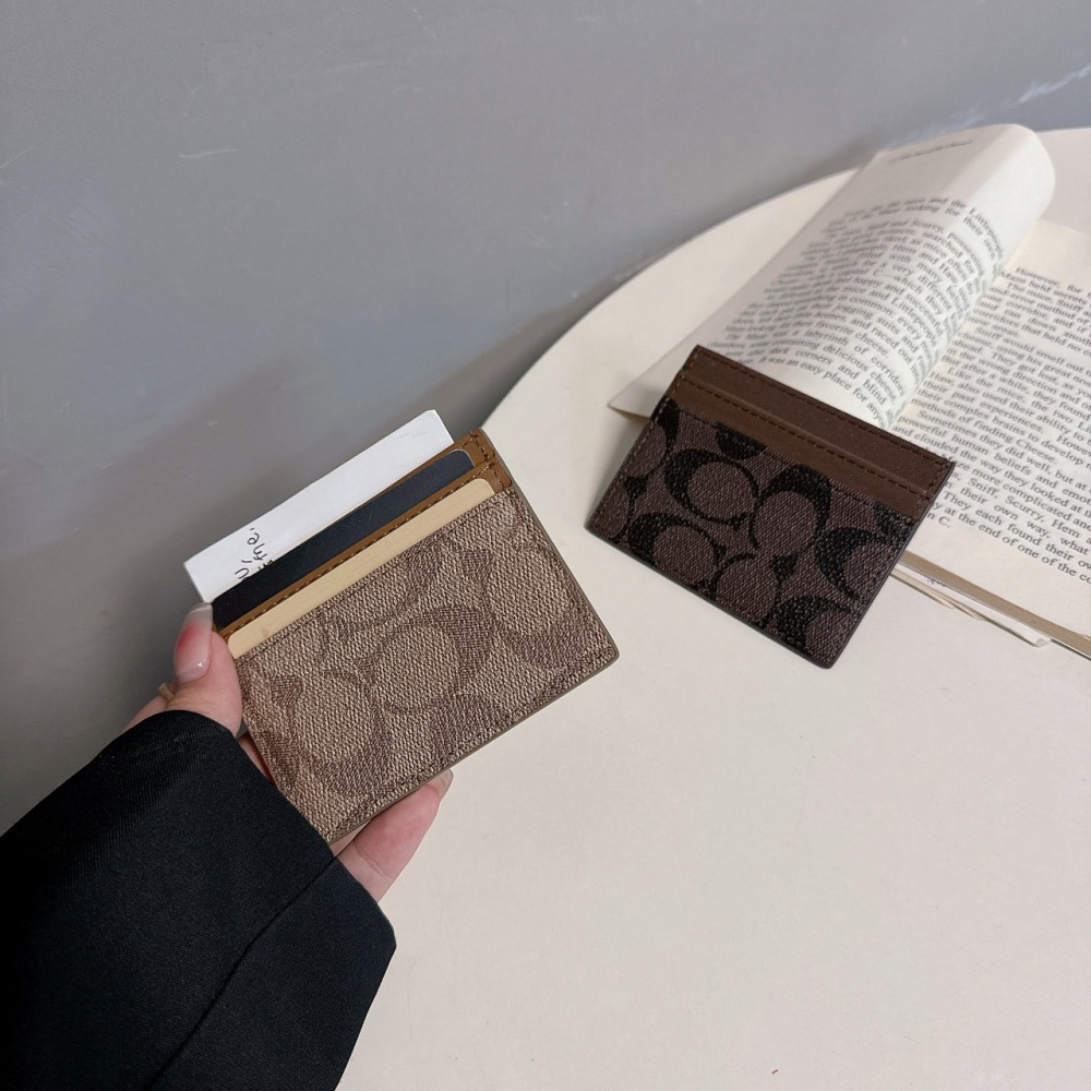 COAC Classical Women Card Holder Key Luxury Leather Coin Purses Fashion Men's Business Credit Wallets