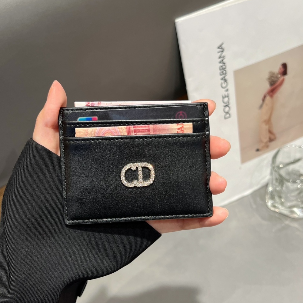 DIO Classical Women Card Holder Key Luxury Leather Coin Purses Fashion Men's Business Credit Wallets