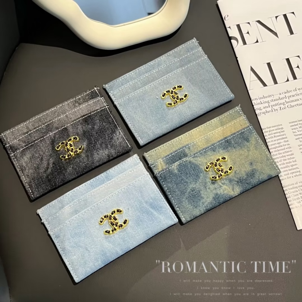 Chane Classical Women Card Holder Key Luxury Vintage Denim Coin Purses Fashion Men's Business Credit Wallets