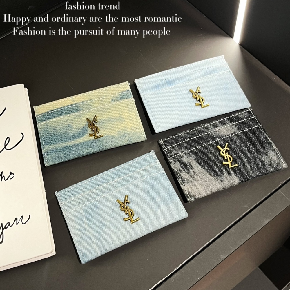 YSL Classical Women Card Holder Key Luxury Vintage Denim Coin Purses Fashion Men's Business Credit Wallets