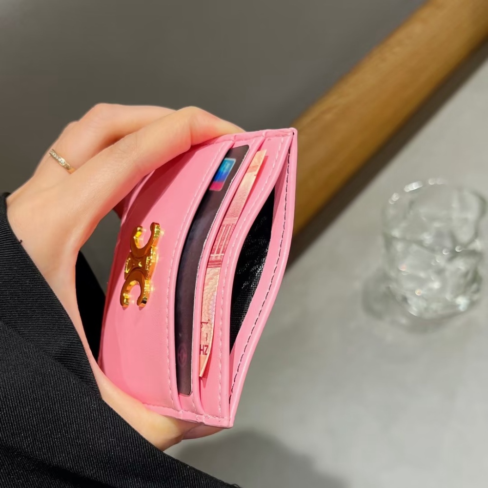 Celin Classical Women Card Holder Key Luxury Leather Coin Purses Fashion Men's Business Credit Wallets