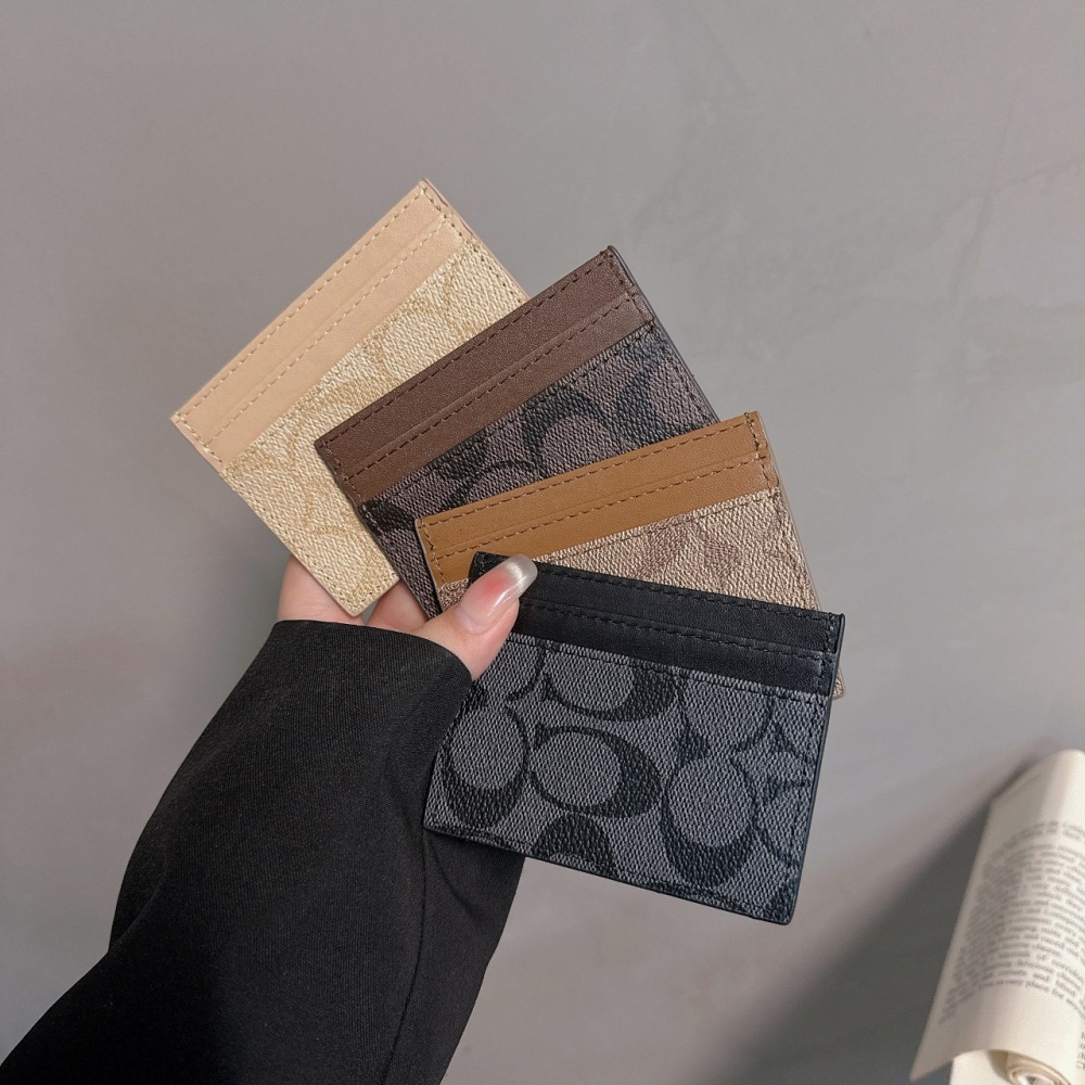 COAC Classical Women Card Holder Key Luxury Leather Coin Purses Fashion Men's Business Credit Wallets
