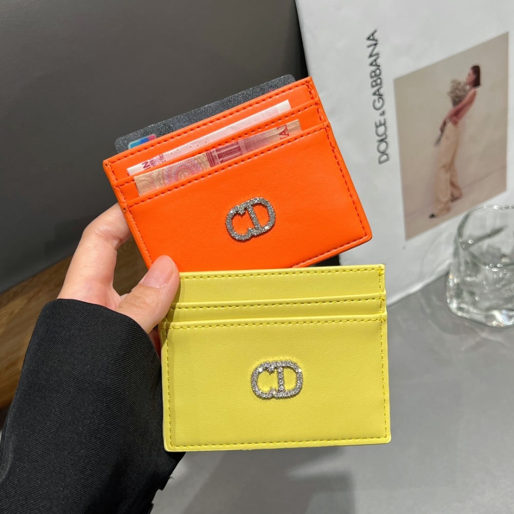 DIO Classical Women Card Holder Key Luxury Leather Coin Purses Fashion Men's Business Credit Wallets