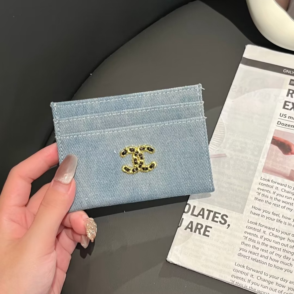 Chane Classical Women Card Holder Key Luxury Vintage Denim Coin Purses Fashion Men's Business Credit Wallets