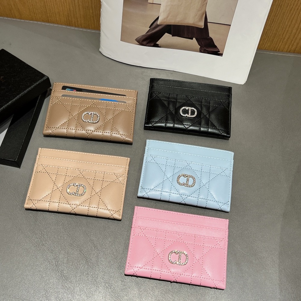 DIO Classical Women Card Holder Key Luxury Leather Coin Purses Fashion Men's Business Credit Wallets