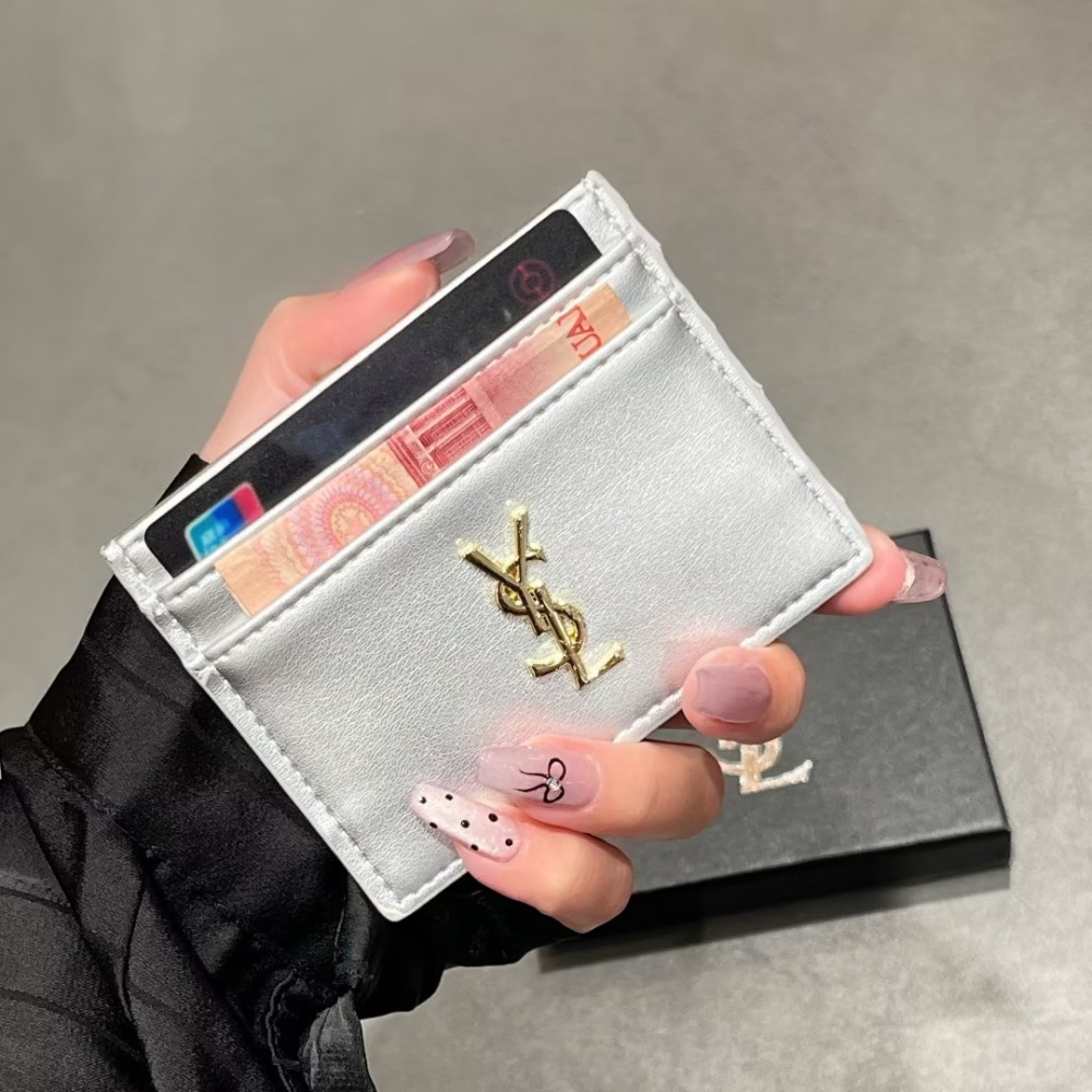 YSL Classical Women Card Holder Key Luxury Leather Coin Purses Fashion Men's Business Credit Wallets