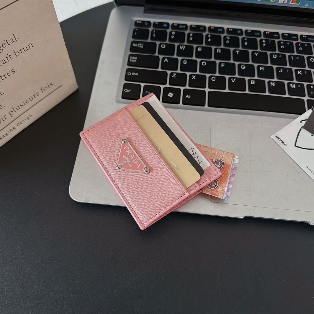 Pra 10 Colors Classical Women Card Holder Key Luxury Leather Coin Purses Fashion Men's Business Credit Wallets
