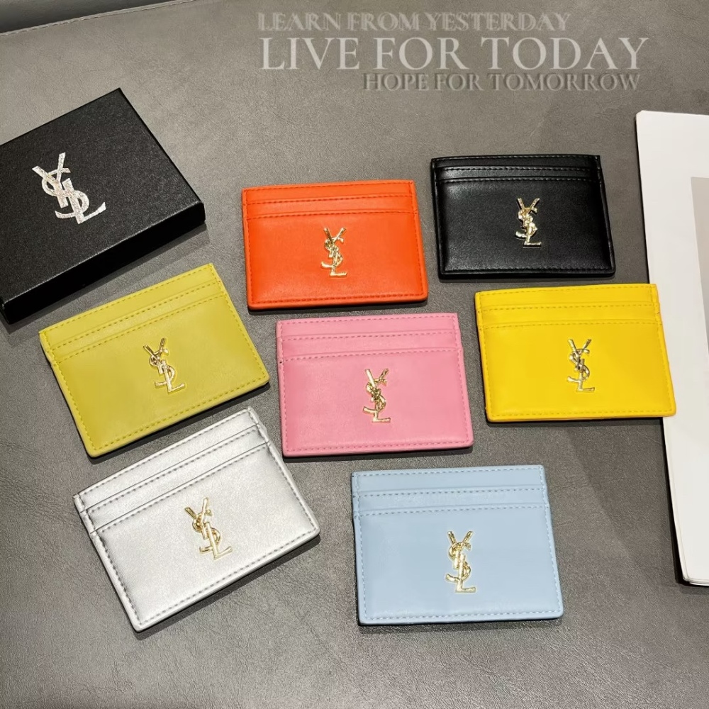 YSL Classical Women Card Holder Key Luxury Leather Coin Purses Fashion Men's Business Credit Wallets
