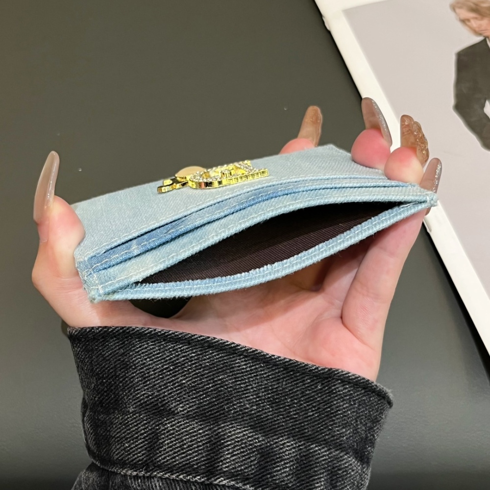 DIO Classical Women Card Holder Key Luxury Vintage Denim Coin Purses Fashion Men's Business Credit Wallets